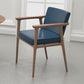 Traditional Style Indoor Arm Chair Solid Back Upholstered Dining Room Chair Dark Blue 1 Piece Clearhalo ' kitchen&dining_furn' 'Dining Chairs' 'Dining Tables & Seating' 'dining_chair' 'furn' 'furn_dining_chair' 'Furniture' 'furniture_dining_chair' 'Kitchen & Dining Furniture' 'kitchen' 4118199