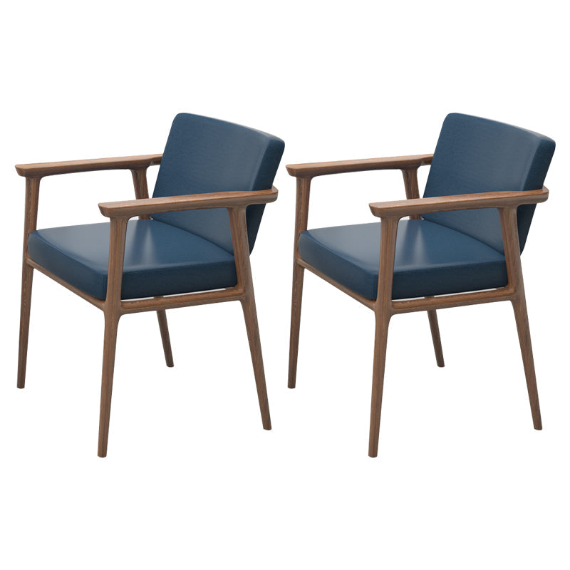 Traditional Style Indoor Arm Chair Solid Back Upholstered Dining Room Chair Dark Blue 2 Piece Set Clearhalo ' kitchen&dining_furn' 'Dining Chairs' 'Dining Tables & Seating' 'dining_chair' 'furn' 'furn_dining_chair' 'Furniture' 'furniture_dining_chair' 'Kitchen & Dining Furniture' 'kitchen' 4118201