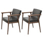 Traditional Style Indoor Arm Chair Solid Back Upholstered Dining Room Chair Dark Gray-Black 2 Piece Set Clearhalo ' kitchen&dining_furn' 'Dining Chairs' 'Dining Tables & Seating' 'dining_chair' 'furn' 'furn_dining_chair' 'Furniture' 'furniture_dining_chair' 'Kitchen & Dining Furniture' 'kitchen' 4118211