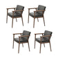 Traditional Style Indoor Arm Chair Solid Back Upholstered Dining Room Chair Dark Gray-Black 4 Piece Set Clearhalo ' kitchen&dining_furn' 'Dining Chairs' 'Dining Tables & Seating' 'dining_chair' 'furn' 'furn_dining_chair' 'Furniture' 'furniture_dining_chair' 'Kitchen & Dining Furniture' 'kitchen' 4118212
