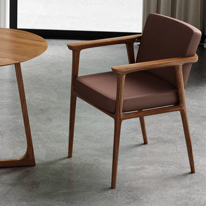 Traditional Style Indoor Arm Chair Solid Back Upholstered Dining Room Chair Coffee 1 Piece Clearhalo ' kitchen&dining_furn' 'Dining Chairs' 'Dining Tables & Seating' 'dining_chair' 'furn' 'furn_dining_chair' 'Furniture' 'furniture_dining_chair' 'Kitchen & Dining Furniture' 'kitchen' 4118213