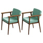 Traditional Style Indoor Arm Chair Solid Back Upholstered Dining Room Chair Blue-Green 2 Piece Set Clearhalo ' kitchen&dining_furn' 'Dining Chairs' 'Dining Tables & Seating' 'dining_chair' 'furn' 'furn_dining_chair' 'Furniture' 'furniture_dining_chair' 'Kitchen & Dining Furniture' 'kitchen' 4118220