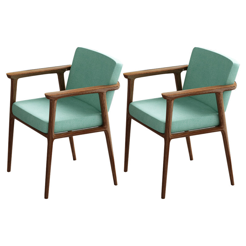 Traditional Style Indoor Arm Chair Solid Back Upholstered Dining Room Chair Blue-Green 2 Piece Set Clearhalo ' kitchen&dining_furn' 'Dining Chairs' 'Dining Tables & Seating' 'dining_chair' 'furn' 'furn_dining_chair' 'Furniture' 'furniture_dining_chair' 'Kitchen & Dining Furniture' 'kitchen' 4118220