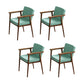 Traditional Style Indoor Arm Chair Solid Back Upholstered Dining Room Chair Blue-Green 4 Piece Set Clearhalo ' kitchen&dining_furn' 'Dining Chairs' 'Dining Tables & Seating' 'dining_chair' 'furn' 'furn_dining_chair' 'Furniture' 'furniture_dining_chair' 'Kitchen & Dining Furniture' 'kitchen' 4118221