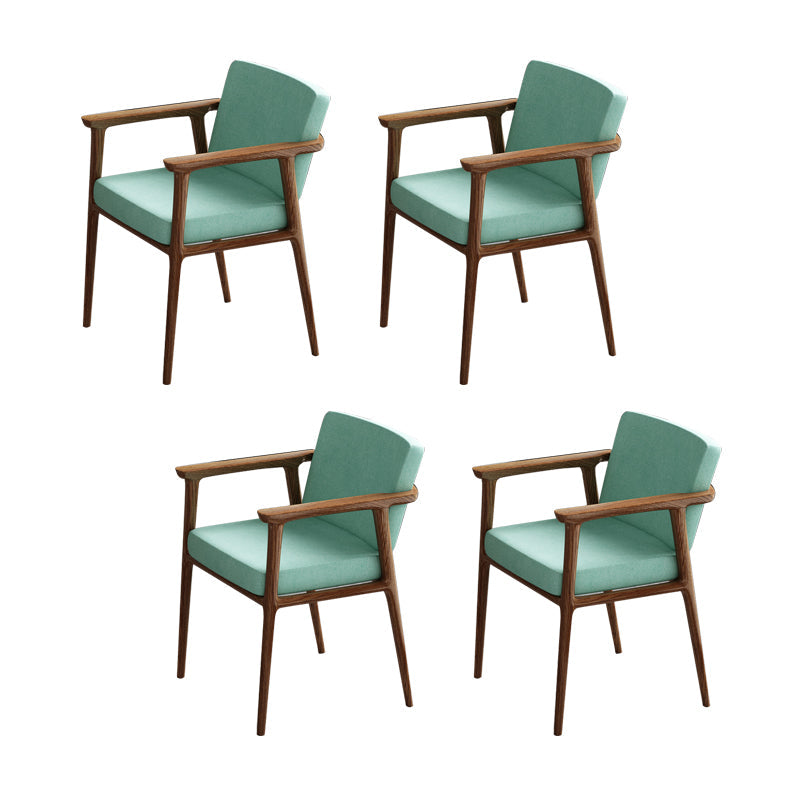 Traditional Style Indoor Arm Chair Solid Back Upholstered Dining Room Chair Blue-Green 4 Piece Set Clearhalo ' kitchen&dining_furn' 'Dining Chairs' 'Dining Tables & Seating' 'dining_chair' 'furn' 'furn_dining_chair' 'Furniture' 'furniture_dining_chair' 'Kitchen & Dining Furniture' 'kitchen' 4118221