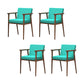 Traditional Style Indoor Arm Chair Solid Back Upholstered Dining Room Chair Sky Blue 4 Piece Set Clearhalo ' kitchen&dining_furn' 'Dining Chairs' 'Dining Tables & Seating' 'dining_chair' 'furn' 'furn_dining_chair' 'Furniture' 'furniture_dining_chair' 'Kitchen & Dining Furniture' 'kitchen' 4118224