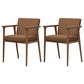 Traditional Style Indoor Arm Chair Solid Back Upholstered Dining Room Chair Dark Coffee 2 Piece Set Clearhalo ' kitchen&dining_furn' 'Dining Chairs' 'Dining Tables & Seating' 'dining_chair' 'furn' 'furn_dining_chair' 'Furniture' 'furniture_dining_chair' 'Kitchen & Dining Furniture' 'kitchen' 4118226