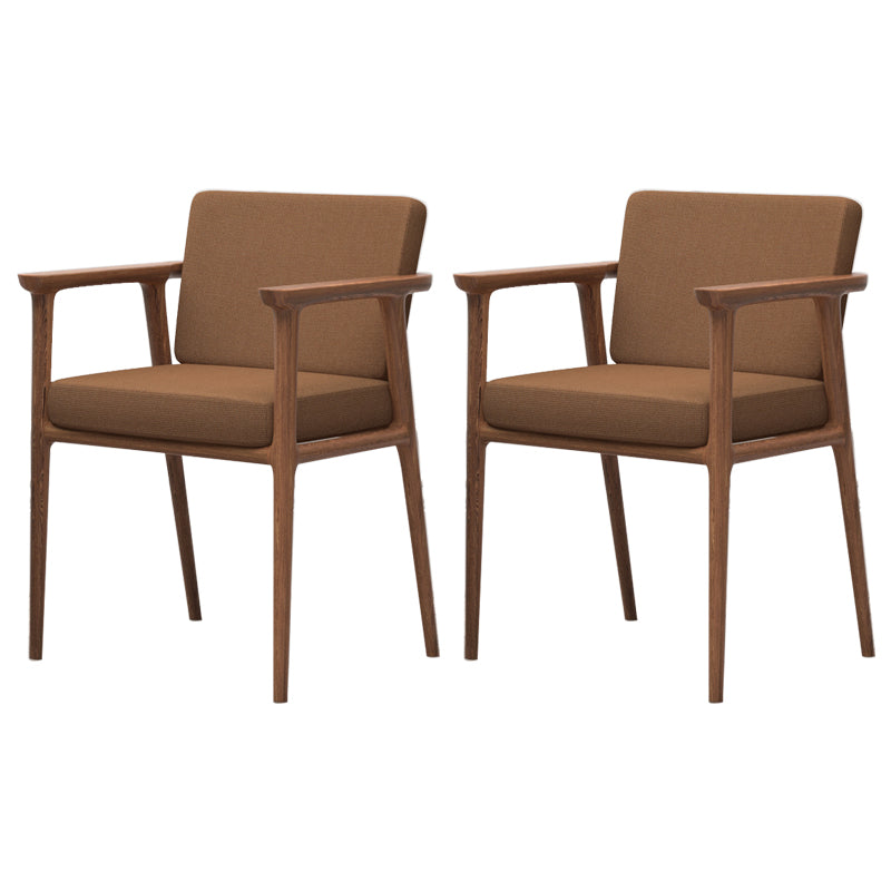 Traditional Style Indoor Arm Chair Solid Back Upholstered Dining Room Chair Dark Coffee 2 Piece Set Clearhalo ' kitchen&dining_furn' 'Dining Chairs' 'Dining Tables & Seating' 'dining_chair' 'furn' 'furn_dining_chair' 'Furniture' 'furniture_dining_chair' 'Kitchen & Dining Furniture' 'kitchen' 4118226