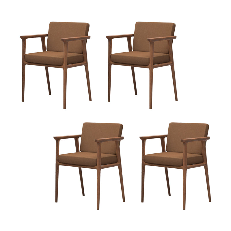 Traditional Style Indoor Arm Chair Solid Back Upholstered Dining Room Chair Dark Coffee 4 Piece Set Clearhalo ' kitchen&dining_furn' 'Dining Chairs' 'Dining Tables & Seating' 'dining_chair' 'furn' 'furn_dining_chair' 'Furniture' 'furniture_dining_chair' 'Kitchen & Dining Furniture' 'kitchen' 4118227