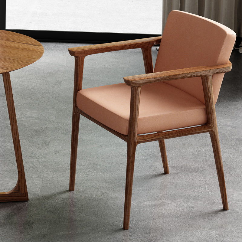 Traditional Style Indoor Arm Chair Solid Back Upholstered Dining Room Chair Orange 1 Piece Clearhalo ' kitchen&dining_furn' 'Dining Chairs' 'Dining Tables & Seating' 'dining_chair' 'furn' 'furn_dining_chair' 'Furniture' 'furniture_dining_chair' 'Kitchen & Dining Furniture' 'kitchen' 4118228