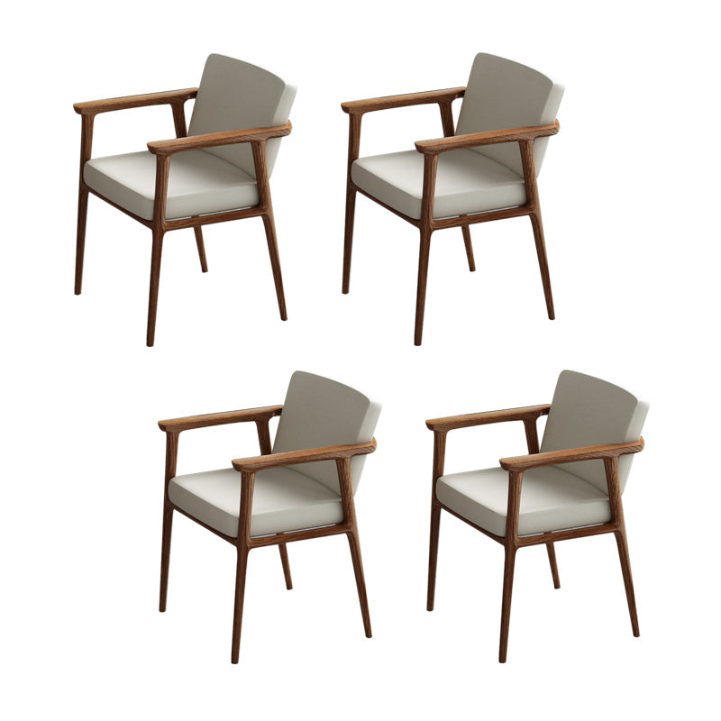 Traditional Style Indoor Arm Chair Solid Back Upholstered Dining Room Chair Off-White 4 Piece Set Clearhalo ' kitchen&dining_furn' 'Dining Chairs' 'Dining Tables & Seating' 'dining_chair' 'furn' 'furn_dining_chair' 'Furniture' 'furniture_dining_chair' 'Kitchen & Dining Furniture' 'kitchen' 4118236