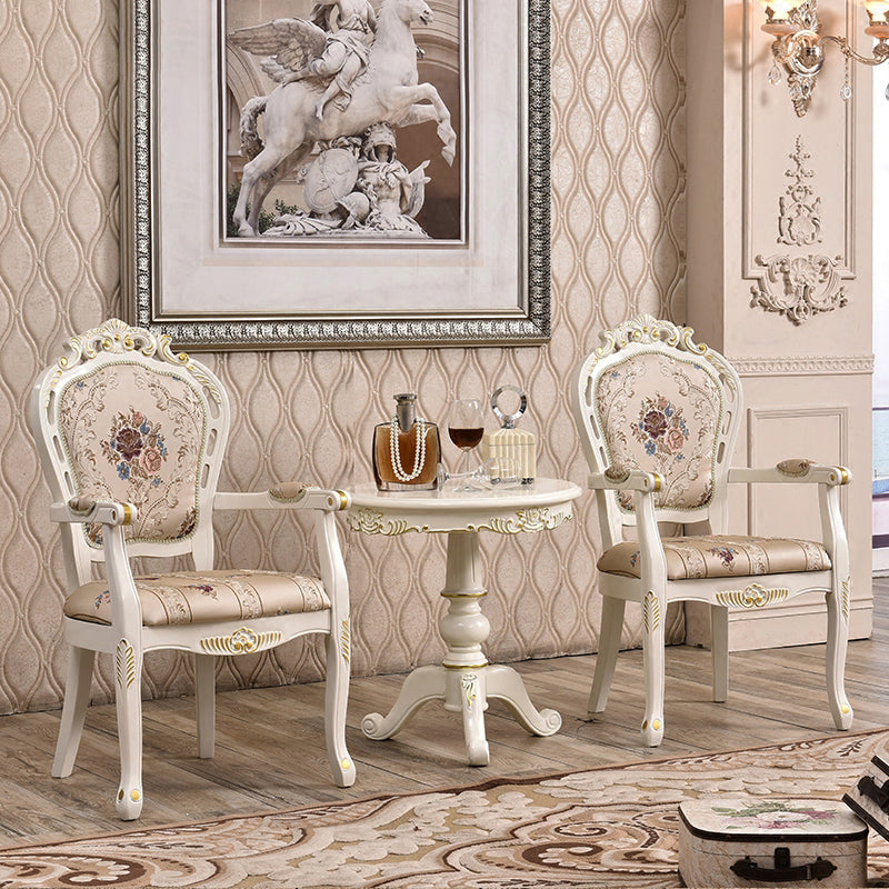 Victorian Fabric Home Arm Chair King Louis Back Matte Finish Dining Chair (Set of 2) Clearhalo ' kitchen&dining_furn' 'Dining Chairs' 'Dining Tables & Seating' 'dining_chair' 'furn' 'furn_dining_chair' 'Furniture' 'furniture_dining_chair' 'Kitchen & Dining Furniture' 'kitchen' 4118241