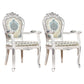 Victorian Fabric Home Arm Chair King Louis Back Matte Finish Dining Chair (Set of 2) Lake Blue-White Clearhalo ' kitchen&dining_furn' 'Dining Chairs' 'Dining Tables & Seating' 'dining_chair' 'furn' 'furn_dining_chair' 'Furniture' 'furniture_dining_chair' 'Kitchen & Dining Furniture' 'kitchen' 4118243