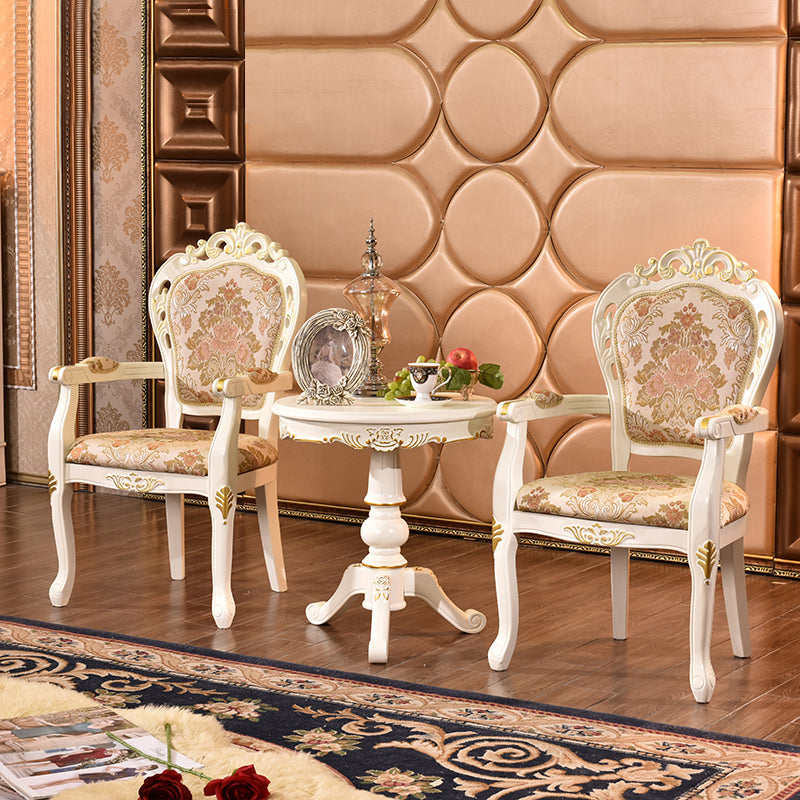 Victorian Fabric Home Arm Chair King Louis Back Matte Finish Dining Chair (Set of 2) Clearhalo ' kitchen&dining_furn' 'Dining Chairs' 'Dining Tables & Seating' 'dining_chair' 'furn' 'furn_dining_chair' 'Furniture' 'furniture_dining_chair' 'Kitchen & Dining Furniture' 'kitchen' 4118248