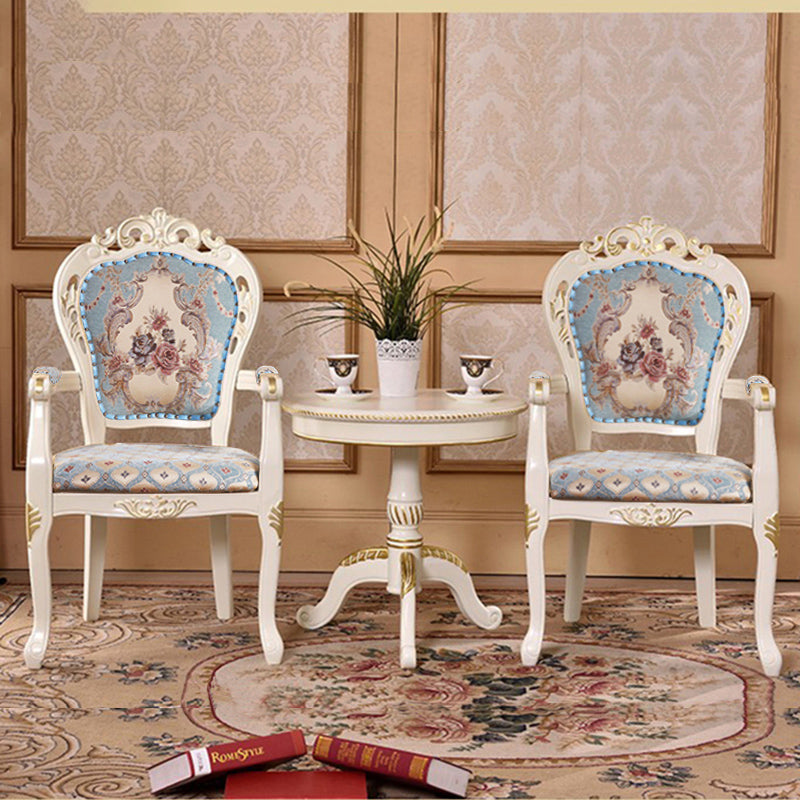 Victorian Fabric Home Arm Chair King Louis Back Matte Finish Dining Chair (Set of 2) Clearhalo ' kitchen&dining_furn' 'Dining Chairs' 'Dining Tables & Seating' 'dining_chair' 'furn' 'furn_dining_chair' 'Furniture' 'furniture_dining_chair' 'Kitchen & Dining Furniture' 'kitchen' 4118255