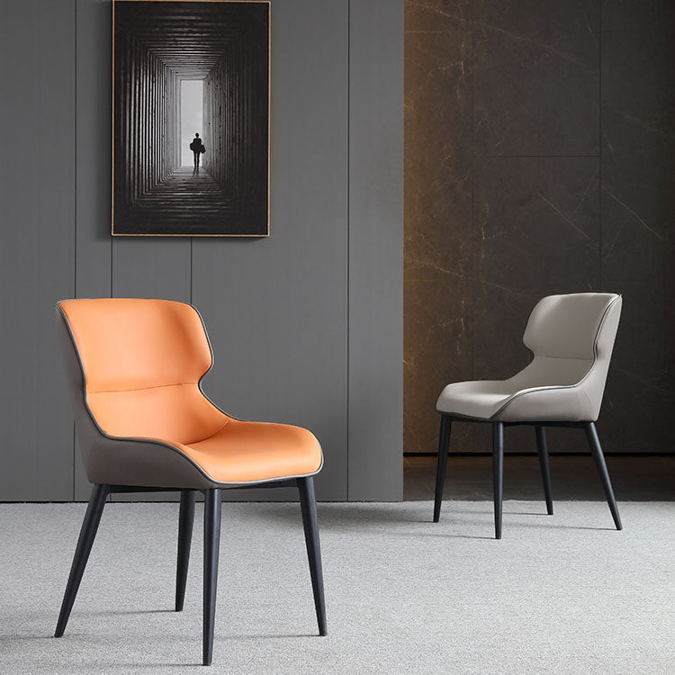 Contemporary Faux Leather Dining Chairs Upholstered Side Arm Chairs for Home Use Clearhalo ' kitchen&dining_furn' 'Dining Chairs' 'Dining Tables & Seating' 'dining_chair' 'furn' 'furn_dining_chair' 'Furniture' 'furniture_dining_chair' 'Kitchen & Dining Furniture' 'kitchen' 4118257