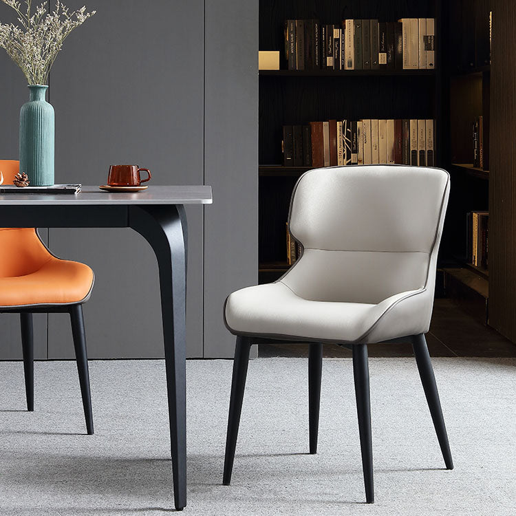 Contemporary Faux Leather Dining Chairs Upholstered Side Arm Chairs for Home Use Clearhalo ' kitchen&dining_furn' 'Dining Chairs' 'Dining Tables & Seating' 'dining_chair' 'furn' 'furn_dining_chair' 'Furniture' 'furniture_dining_chair' 'Kitchen & Dining Furniture' 'kitchen' 4118272