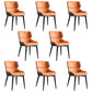 Contemporary Faux Leather Dining Chairs Upholstered Side Arm Chairs for Home Use Orange-Gray 8 Piece Set Clearhalo ' kitchen&dining_furn' 'Dining Chairs' 'Dining Tables & Seating' 'dining_chair' 'furn' 'furn_dining_chair' 'Furniture' 'furniture_dining_chair' 'Kitchen & Dining Furniture' 'kitchen' 4118274