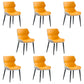 Contemporary Faux Leather Dining Chairs Upholstered Side Arm Chairs for Home Use Yellow White 8 Piece Set Clearhalo ' kitchen&dining_furn' 'Dining Chairs' 'Dining Tables & Seating' 'dining_chair' 'furn' 'furn_dining_chair' 'Furniture' 'furniture_dining_chair' 'Kitchen & Dining Furniture' 'kitchen' 4118276