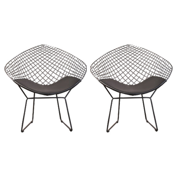 Scandinavian Armless Dining Chairs Upholstered Dining Side Chairs with Metal Legs Black 2 Piece Set Black Clearhalo ' kitchen&dining_furn' 'Dining Chairs' 'Dining Tables & Seating' 'dining_chair' 'furn' 'furn_dining_chair' 'Furniture' 'furniture_dining_chair' 'Kitchen & Dining Furniture' 'kitchen' 4118281