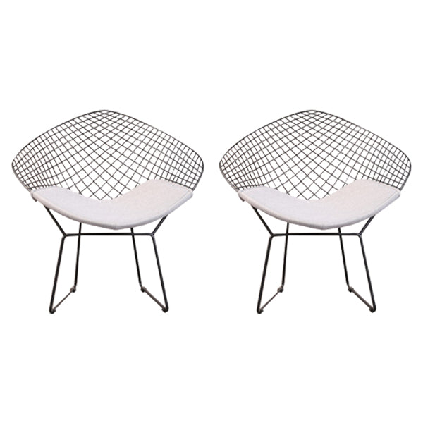 Scandinavian Armless Dining Chairs Upholstered Dining Side Chairs with Metal Legs Grey 2 Piece Set Black Clearhalo ' kitchen&dining_furn' 'Dining Chairs' 'Dining Tables & Seating' 'dining_chair' 'furn' 'furn_dining_chair' 'Furniture' 'furniture_dining_chair' 'Kitchen & Dining Furniture' 'kitchen' 4118287