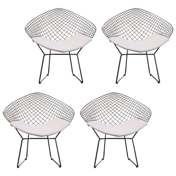 Scandinavian Armless Dining Chairs Upholstered Dining Side Chairs with Metal Legs Grey 4 Piece Set Black Clearhalo ' kitchen&dining_furn' 'Dining Chairs' 'Dining Tables & Seating' 'dining_chair' 'furn' 'furn_dining_chair' 'Furniture' 'furniture_dining_chair' 'Kitchen & Dining Furniture' 'kitchen' 4118289