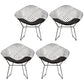 Scandinavian Armless Dining Chairs Upholstered Dining Side Chairs with Metal Legs Black 4 Piece Set Silver Clearhalo ' kitchen&dining_furn' 'Dining Chairs' 'Dining Tables & Seating' 'dining_chair' 'furn' 'furn_dining_chair' 'Furniture' 'furniture_dining_chair' 'Kitchen & Dining Furniture' 'kitchen' 4118295