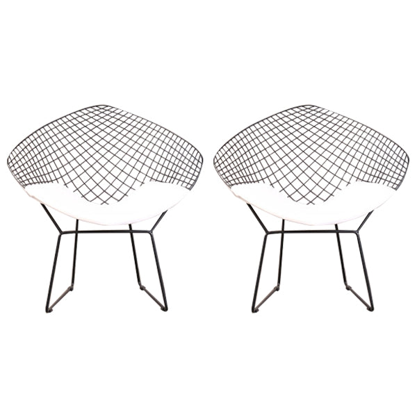 Scandinavian Armless Dining Chairs Upholstered Dining Side Chairs with Metal Legs White 2 Piece Set Black Clearhalo ' kitchen&dining_furn' 'Dining Chairs' 'Dining Tables & Seating' 'dining_chair' 'furn' 'furn_dining_chair' 'Furniture' 'furniture_dining_chair' 'Kitchen & Dining Furniture' 'kitchen' 4118299