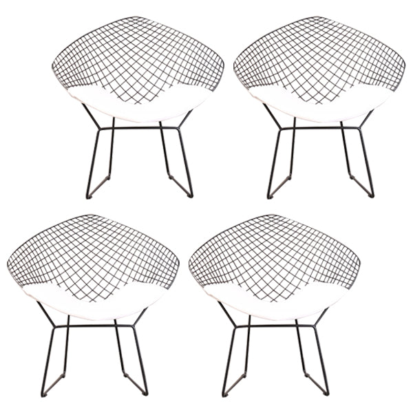Scandinavian Armless Dining Chairs Upholstered Dining Side Chairs with Metal Legs White 4 Piece Set Black Clearhalo ' kitchen&dining_furn' 'Dining Chairs' 'Dining Tables & Seating' 'dining_chair' 'furn' 'furn_dining_chair' 'Furniture' 'furniture_dining_chair' 'Kitchen & Dining Furniture' 'kitchen' 4118301