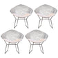 Scandinavian Armless Dining Chairs Upholstered Dining Side Chairs with Metal Legs White 4 Piece Set Silver Clearhalo ' kitchen&dining_furn' 'Dining Chairs' 'Dining Tables & Seating' 'dining_chair' 'furn' 'furn_dining_chair' 'Furniture' 'furniture_dining_chair' 'Kitchen & Dining Furniture' 'kitchen' 4118310