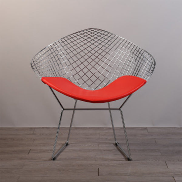 Scandinavian Armless Dining Chairs Upholstered Dining Side Chairs with Metal Legs Red 1 Piece Silver Clearhalo ' kitchen&dining_furn' 'Dining Chairs' 'Dining Tables & Seating' 'dining_chair' 'furn' 'furn_dining_chair' 'Furniture' 'furniture_dining_chair' 'Kitchen & Dining Furniture' 'kitchen' 4118311