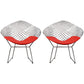 Scandinavian Armless Dining Chairs Upholstered Dining Side Chairs with Metal Legs Red 2 Piece Set Silver Clearhalo ' kitchen&dining_furn' 'Dining Chairs' 'Dining Tables & Seating' 'dining_chair' 'furn' 'furn_dining_chair' 'Furniture' 'furniture_dining_chair' 'Kitchen & Dining Furniture' 'kitchen' 4118312