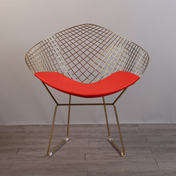 Scandinavian Armless Dining Chairs Upholstered Dining Side Chairs with Metal Legs Red 1 Piece Brass Gold Clearhalo ' kitchen&dining_furn' 'Dining Chairs' 'Dining Tables & Seating' 'dining_chair' 'furn' 'furn_dining_chair' 'Furniture' 'furniture_dining_chair' 'Kitchen & Dining Furniture' 'kitchen' 4118314