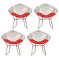 Scandinavian Armless Dining Chairs Upholstered Dining Side Chairs with Metal Legs Red 4 Piece Set Brass Gold Clearhalo ' kitchen&dining_furn' 'Dining Chairs' 'Dining Tables & Seating' 'dining_chair' 'furn' 'furn_dining_chair' 'Furniture' 'furniture_dining_chair' 'Kitchen & Dining Furniture' 'kitchen' 4118316