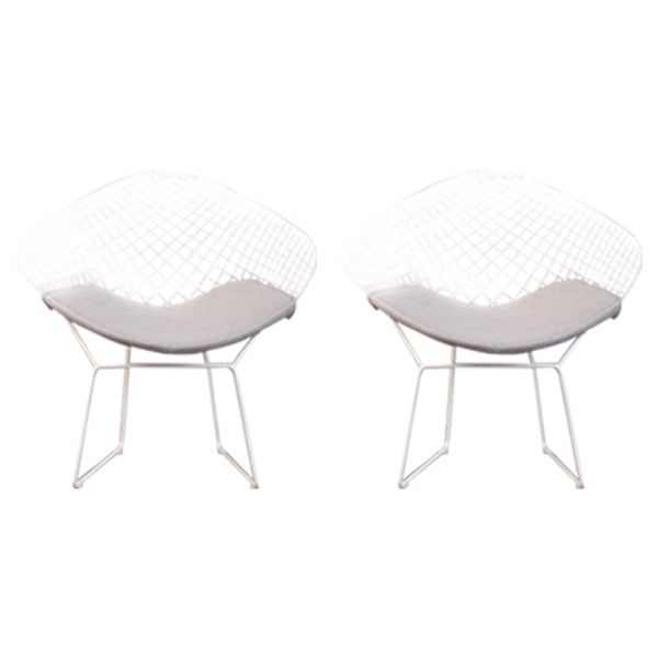Scandinavian Armless Dining Chairs Upholstered Dining Side Chairs with Metal Legs Grey 2 Piece Set White Clearhalo ' kitchen&dining_furn' 'Dining Chairs' 'Dining Tables & Seating' 'dining_chair' 'furn' 'furn_dining_chair' 'Furniture' 'furniture_dining_chair' 'Kitchen & Dining Furniture' 'kitchen' 4118318