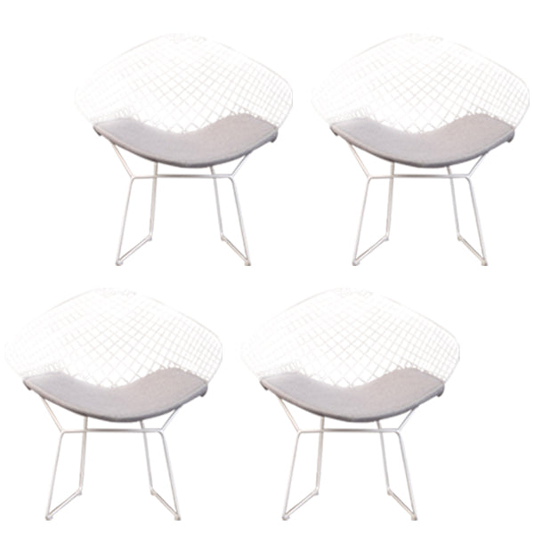 Scandinavian Armless Dining Chairs Upholstered Dining Side Chairs with Metal Legs Grey 4 Piece Set White Clearhalo ' kitchen&dining_furn' 'Dining Chairs' 'Dining Tables & Seating' 'dining_chair' 'furn' 'furn_dining_chair' 'Furniture' 'furniture_dining_chair' 'Kitchen & Dining Furniture' 'kitchen' 4118319