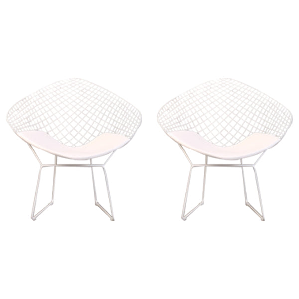 Scandinavian Armless Dining Chairs Upholstered Dining Side Chairs with Metal Legs White 2 Piece Set White Clearhalo ' kitchen&dining_furn' 'Dining Chairs' 'Dining Tables & Seating' 'dining_chair' 'furn' 'furn_dining_chair' 'Furniture' 'furniture_dining_chair' 'Kitchen & Dining Furniture' 'kitchen' 4118321