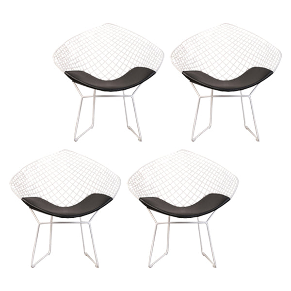 Scandinavian Armless Dining Chairs Upholstered Dining Side Chairs with Metal Legs Black 4 Piece Set White Clearhalo ' kitchen&dining_furn' 'Dining Chairs' 'Dining Tables & Seating' 'dining_chair' 'furn' 'furn_dining_chair' 'Furniture' 'furniture_dining_chair' 'Kitchen & Dining Furniture' 'kitchen' 4118325