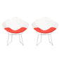 Scandinavian Armless Dining Chairs Upholstered Dining Side Chairs with Metal Legs Red 2 Piece Set White Clearhalo ' kitchen&dining_furn' 'Dining Chairs' 'Dining Tables & Seating' 'dining_chair' 'furn' 'furn_dining_chair' 'Furniture' 'furniture_dining_chair' 'Kitchen & Dining Furniture' 'kitchen' 4118327