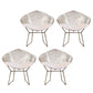 Scandinavian Armless Dining Chairs Upholstered Dining Side Chairs with Metal Legs White 4 Piece Set Brass Gold Clearhalo ' kitchen&dining_furn' 'Dining Chairs' 'Dining Tables & Seating' 'dining_chair' 'furn' 'furn_dining_chair' 'Furniture' 'furniture_dining_chair' 'Kitchen & Dining Furniture' 'kitchen' 4118337