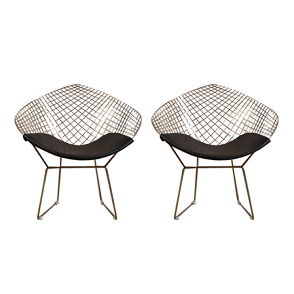 Scandinavian Armless Dining Chairs Upholstered Dining Side Chairs with Metal Legs Black 2 Piece Set Brass Gold Clearhalo ' kitchen&dining_furn' 'Dining Chairs' 'Dining Tables & Seating' 'dining_chair' 'furn' 'furn_dining_chair' 'Furniture' 'furniture_dining_chair' 'Kitchen & Dining Furniture' 'kitchen' 4118339