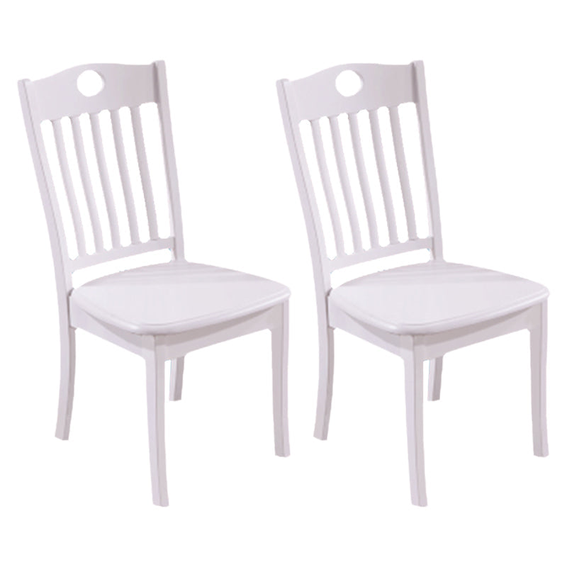 Home Armless Dining Chairs Slat Back Side Chair with Wood Legs (Set of 2) White Clearhalo ' kitchen&dining_furn' 'Dining Chairs' 'Dining Tables & Seating' 'dining_chair' 'furn' 'furn_dining_chair' 'Furniture' 'furniture_dining_chair' 'Kitchen & Dining Furniture' 'kitchen' 4118350