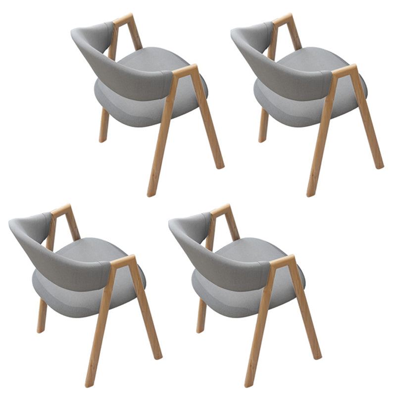 Modern Dining Arm Chairs Upholstered Dining Armchair with Metal Legs (Set of 4) Grey Clearhalo ' kitchen&dining_furn' 'Dining Chairs' 'Dining Tables & Seating' 'dining_chair' 'furn' 'furn_dining_chair' 'Furniture' 'furniture_dining_chair' 'Kitchen & Dining Furniture' 'kitchen' 4118364