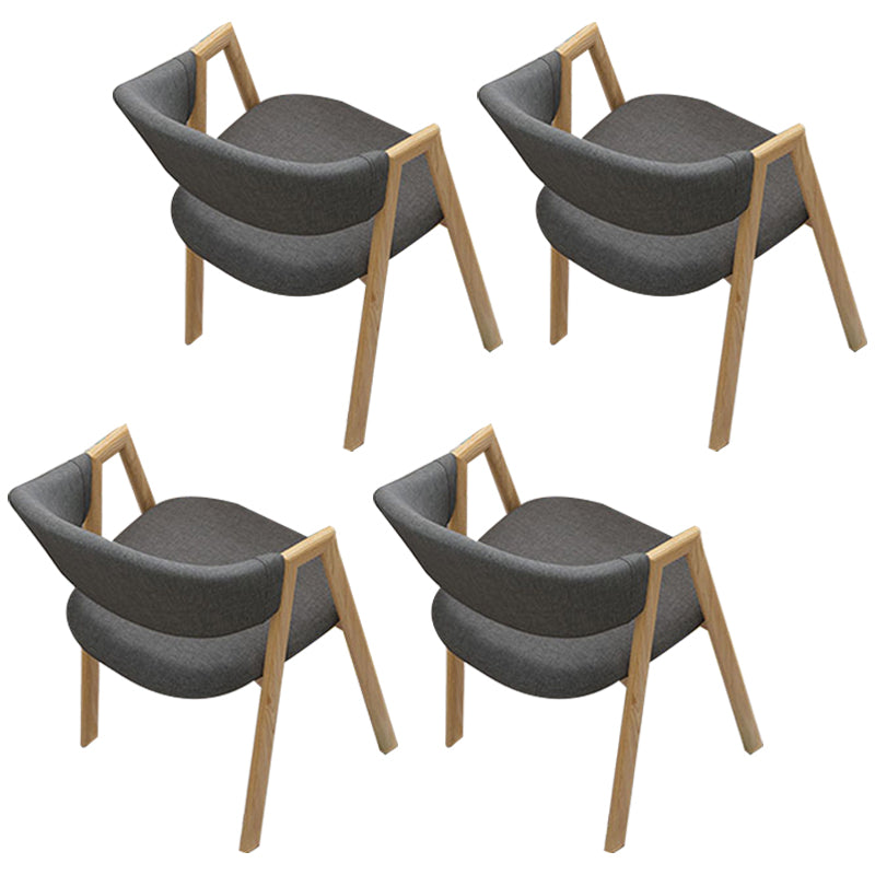 Modern Dining Arm Chairs Upholstered Dining Armchair with Metal Legs (Set of 4) Dark Gray Clearhalo ' kitchen&dining_furn' 'Dining Chairs' 'Dining Tables & Seating' 'dining_chair' 'furn' 'furn_dining_chair' 'Furniture' 'furniture_dining_chair' 'Kitchen & Dining Furniture' 'kitchen' 4118365