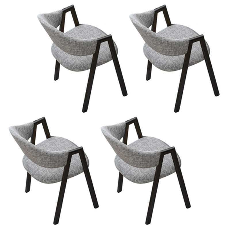 Modern Dining Arm Chairs Upholstered Dining Armchair with Metal Legs (Set of 4) Light Gray Clearhalo ' kitchen&dining_furn' 'Dining Chairs' 'Dining Tables & Seating' 'dining_chair' 'furn' 'furn_dining_chair' 'Furniture' 'furniture_dining_chair' 'Kitchen & Dining Furniture' 'kitchen' 4118368