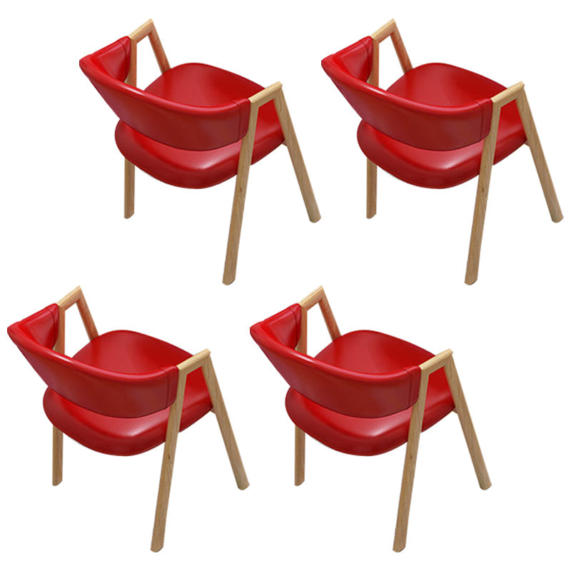 Modern Dining Arm Chairs Upholstered Dining Armchair with Metal Legs (Set of 4) Red Clearhalo ' kitchen&dining_furn' 'Dining Chairs' 'Dining Tables & Seating' 'dining_chair' 'furn' 'furn_dining_chair' 'Furniture' 'furniture_dining_chair' 'Kitchen & Dining Furniture' 'kitchen' 4118370