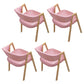 Modern Dining Arm Chairs Upholstered Dining Armchair with Metal Legs (Set of 4) Pink Clearhalo ' kitchen&dining_furn' 'Dining Chairs' 'Dining Tables & Seating' 'dining_chair' 'furn' 'furn_dining_chair' 'Furniture' 'furniture_dining_chair' 'Kitchen & Dining Furniture' 'kitchen' 4118371