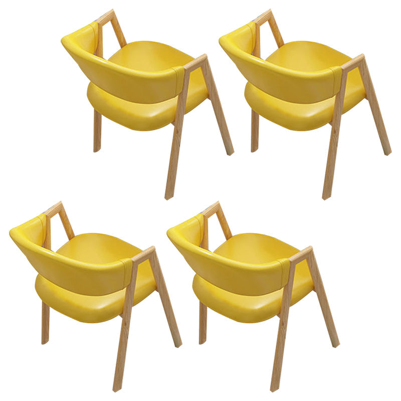 Modern Dining Arm Chairs Upholstered Dining Armchair with Metal Legs (Set of 4) Yellow Clearhalo ' kitchen&dining_furn' 'Dining Chairs' 'Dining Tables & Seating' 'dining_chair' 'furn' 'furn_dining_chair' 'Furniture' 'furniture_dining_chair' 'Kitchen & Dining Furniture' 'kitchen' 4118374