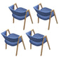 Modern Dining Arm Chairs Upholstered Dining Armchair with Metal Legs (Set of 4) Sky Blue Clearhalo ' kitchen&dining_furn' 'Dining Chairs' 'Dining Tables & Seating' 'dining_chair' 'furn' 'furn_dining_chair' 'Furniture' 'furniture_dining_chair' 'Kitchen & Dining Furniture' 'kitchen' 4118379