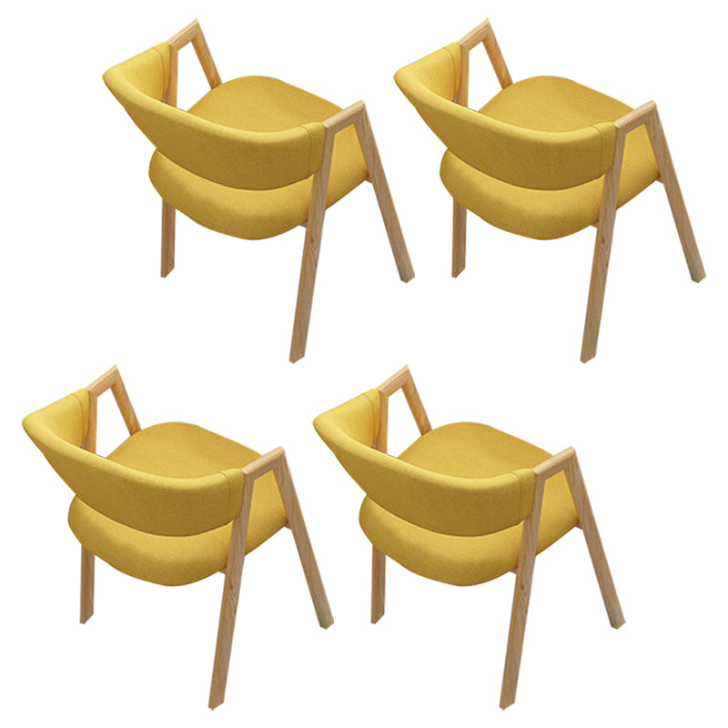 Modern Dining Arm Chairs Upholstered Dining Armchair with Metal Legs (Set of 4) Lemon Yellow Clearhalo ' kitchen&dining_furn' 'Dining Chairs' 'Dining Tables & Seating' 'dining_chair' 'furn' 'furn_dining_chair' 'Furniture' 'furniture_dining_chair' 'Kitchen & Dining Furniture' 'kitchen' 4118383